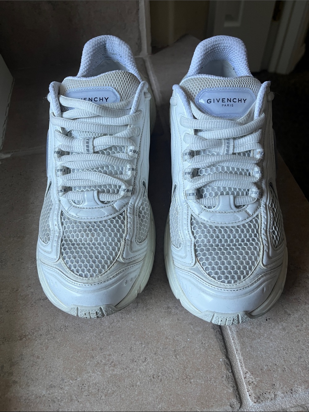 Givenchy White Mesh & Leather Chunky Sneakers